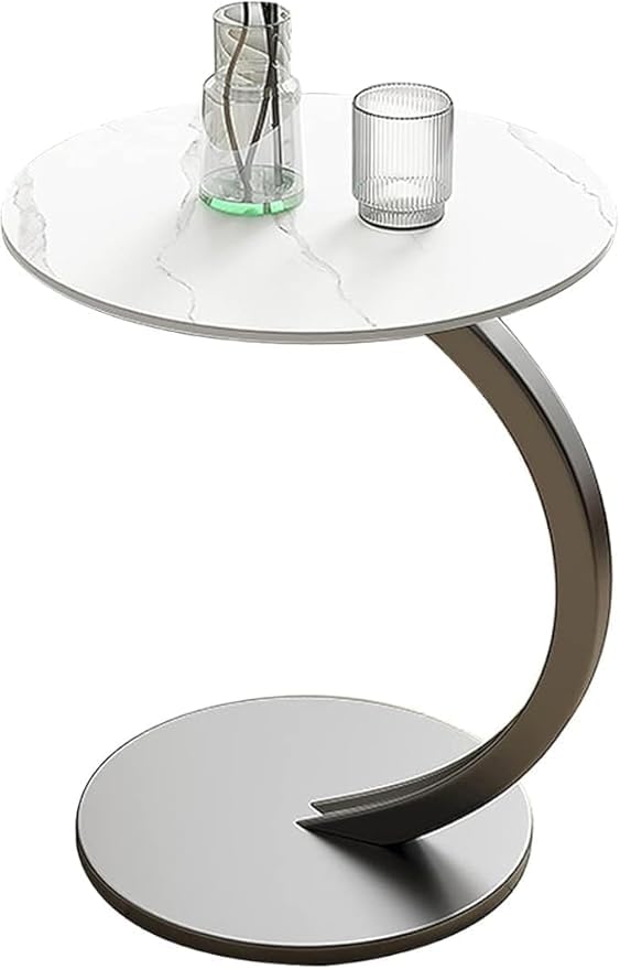 LEVGRY Side Table with Metal Frame, TV Tray Table for Couch, Sofa Table