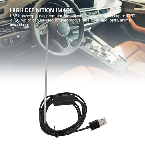 Borescopio Industrial 3 en 1 Sunicon Sunicong2ohgts351-11 con cable flexible de 1.5m, cámara IP67 HD 1280x720 con 6 luces LED, compatible con USB, Tipo C y Micro USB miniatura 7