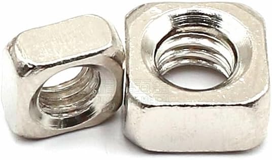 Generic Square nut M2 M4 M5 M6 through full thread pitch female screw carbon steel nickel plated machine fasteners - (Size: M6x10mmx5mm, Color: 100 PCS)