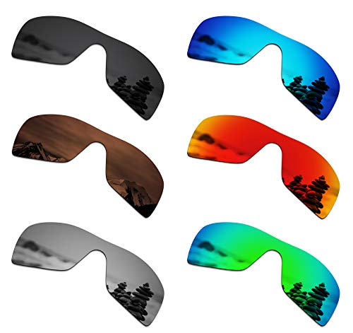 SmartVLT Set of 6 Men's Replacement Lenses for Oakley Batwolf OO9101 Sunglass Combo Pack S01