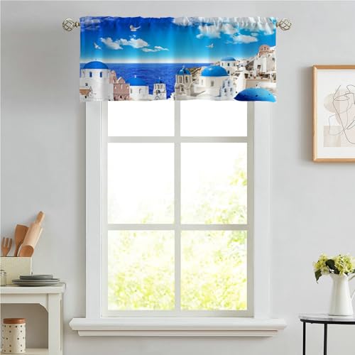Cortina de cocina opaca pequeña KnSam de poliéster y diseño moderno de 152 x 45 cm 4
