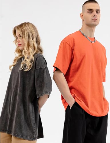 Image of Arssm Men Oversized T Shirts Vintage Tee Loose Fit Short Sleeve Casual Streetwear Baggy Washed Unisex Tops