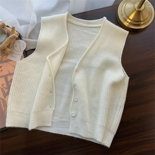 Image of Beralst Women's Button Front V Neck Sleeveless Knit Sweater Vest