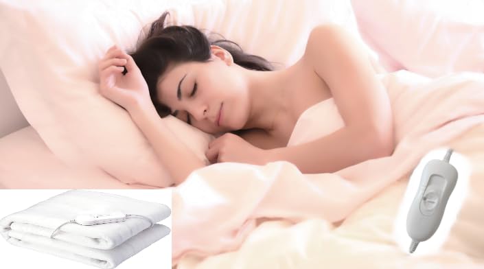 DWD ® Electric Under Blanket Premium Comfort 3 Heat Settings Detachable Controller Safe O...