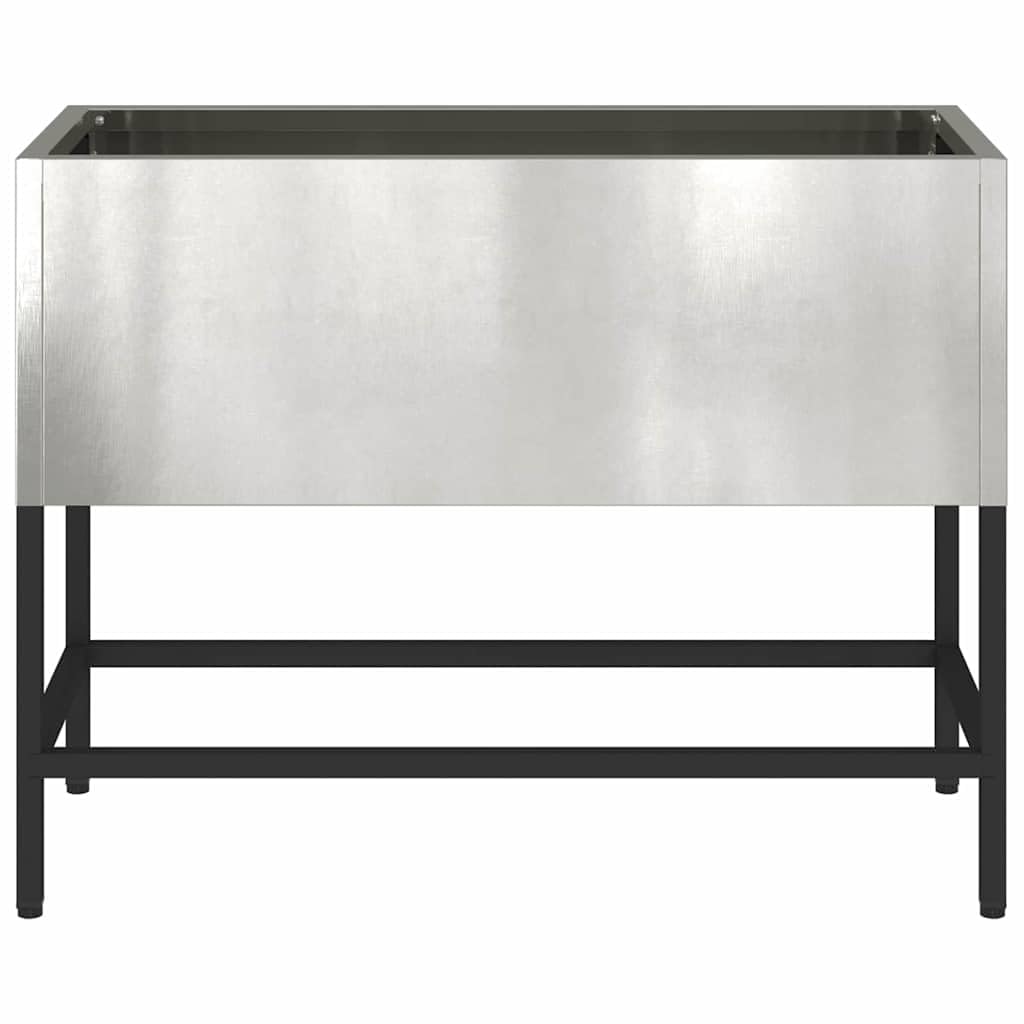 Hothingwell Podwyższona taca ogrodowa srebrna 60x26x45 cm stal nierdzewna | Nowoczesna konstrukcja, odporna na warunki atmosferyczne, łatwa do czyszczenia, prosty montaż za pomocą śrubokręta