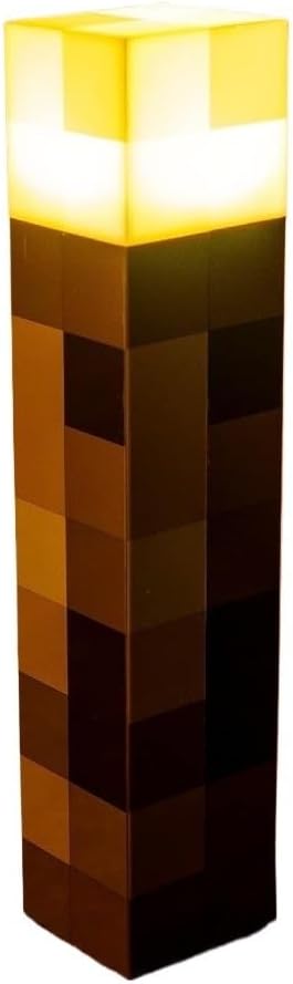 MC Game Brownstone Torch Lamp Figure 4Colors LED Night Light Bedroom Decorative Table Lamp USB Charging with Buckle Kids Toy GIF