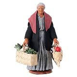 Holyhome Viejo con bolsas de compras cm 12 (4,72 Inch) - Belén Napolitano Terracota Vestida