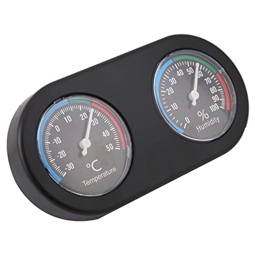 Reptile Thermometer And Humidity Gauge, Reptile Tank Thermometer Round Shape Thermometer Hygrometer Mini Analog Temperature Humidity Meter for Reptile Tank