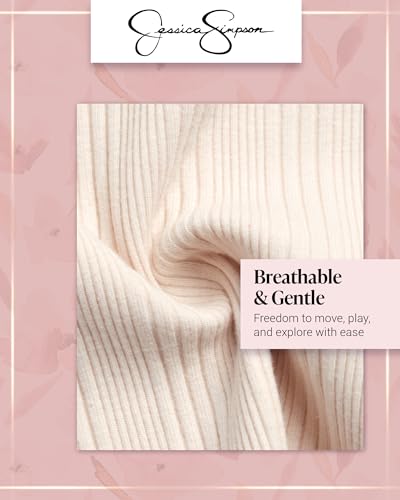 Jessica Simpson Baby Girl Dress - 3 Piece Summer Dress with T-Shirt Underneath and Matching Scrunchie for Toddler Girls3