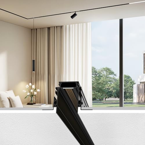 Image of SCON Recessed Magnetic Track Lighting Rail Kit, 3.3FT Flush Mount Aluminum Track Rail System for 24V LED Magnetic Light Head, Flexible & Modern Ceiling Lighting for Kitchen Living Room Office Retail