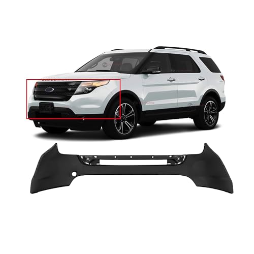 Image of FitParts Compatible with Ford Explorer 2011-2015 Front Upper Bumper Cover | Without Parking Sensor Holes, OEM BB5Z17D957APTM, FO1014109