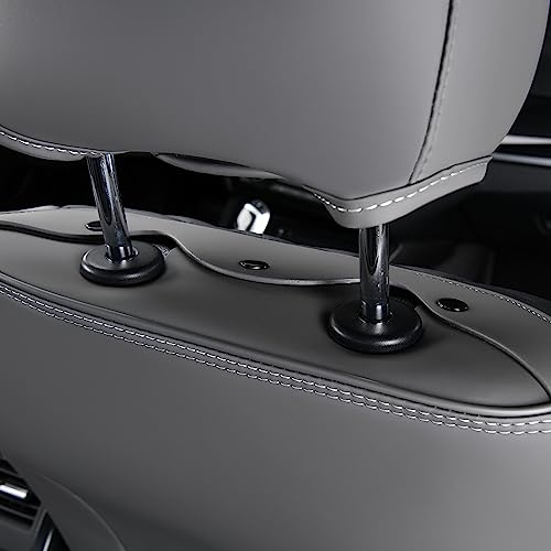 Image of FLORICH Leather Seat Covers Full Set,5 Seats Waterproof Seat Covers for Cars,Front and Back Seat Protectors,Automotive Vehicle Interior Accessories Fit for Most Cars Trucks-Gray&Black