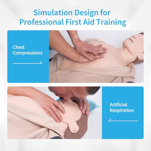 Reanimationspuppe Erwachsene Erste Hilfe Trainingspuppe CPR Übungspuppe Manikins Medizinische Puppe für Erste-Hilfe-Schulungen, Patientenaufklärung und Unterricht (Erwachsene)