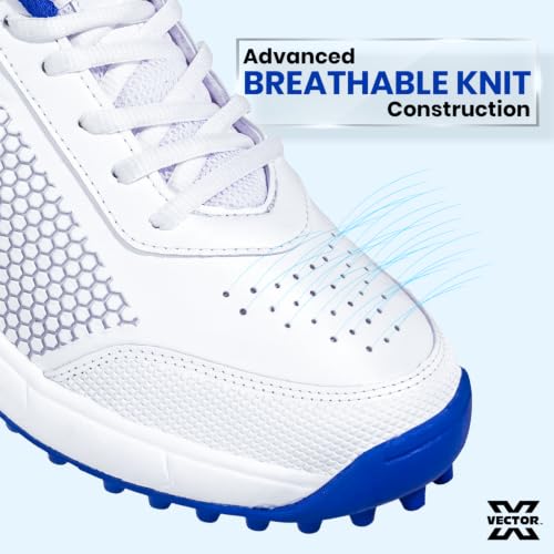 Image of Vector X HITTER Men Cricket Shoes for Men's Synthetic upper Rubber Studs with EVA insocks, Lightweight Performance, Comfort, and Durable Lace-Up Shoe with Padded ankle collar for All-Round Performance