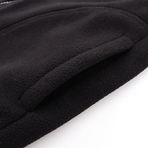 Spring&Gege Boys Full Zip Polar Fleece Vest Sleeveless Outwear Lightweight Warm Jacket With Pockets, Black, 9-10 Years #TOP4