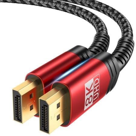 Peachz- 8K DisplayPort Cable 1.4, DP to DP Cable 2 meters High speed cable isplayPort (8K@60Hz, 2K@240Hz, 4K@144Hz, 32.4Gbp)1.4 (DP to DP Cable) Compatible for Gaming Laptop TV PC Computer Monitor-Red