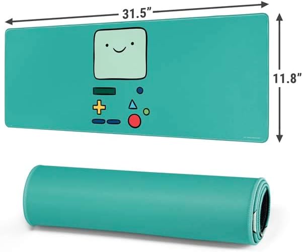 Skinit Large Gaming Mouse Pad - Officially Licensed BMO Design with Stitched Edges, Waterproof, Non-Slip Rubber Base, Desk Mat for Keyboard & Mouse, 31.5" x 11.8" inches