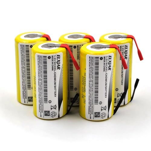 YUTSUJO 5-Pack Sub C 1.2V 2000mAh Ni-CD Batteries