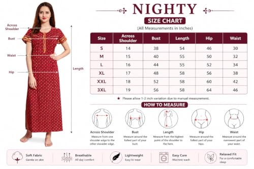Image of AV2 Women's Cotton Printed Maxi Nighty