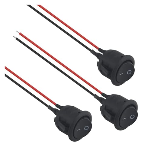 Interrupteurs à bascule circulaires 12V 2 broches pré-câblés pour auto et bateau x20