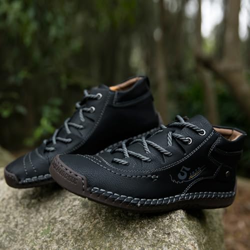 Women's Breathable Leather Ankle Boots - Lightweight Flat Ankle Boots, Suitable for Daily Commuting, Driving, and Work,Perfect for Casual Weekend Outfit2