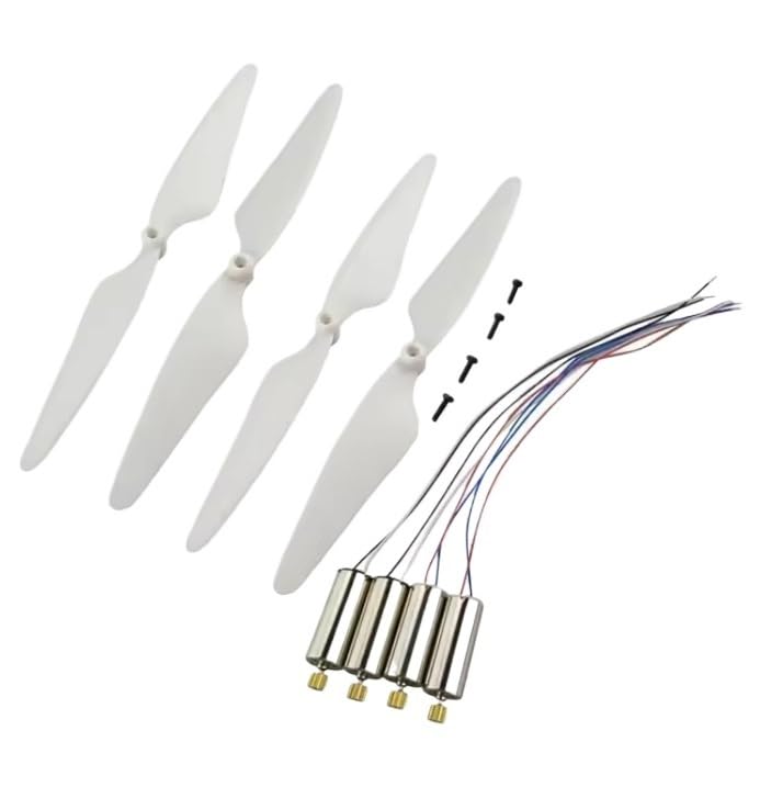 Compatible para Hubsan repuestos patines palas motores dron H502S H502E | Varias piezas habituales facilitan reparaciones para aficionados de cuadricópteros pequeños.(White Prop motor)