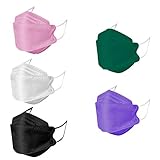 50PCS Adult's Multicolor Face_KF94_Mask,4-Ply Filtеr KF94 Màsk for Adult,3D Design Shape Face Protection Covering with Elastic Earloop and Nose Clip,Comfortable & High Filtration &Ventilation