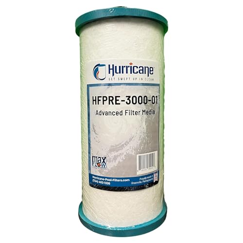 Hurricane Pre Fill Pool Filter Cartridge Replacement with Advanced Bond Filter and Optimal Waterflow for In Ground Pools, White