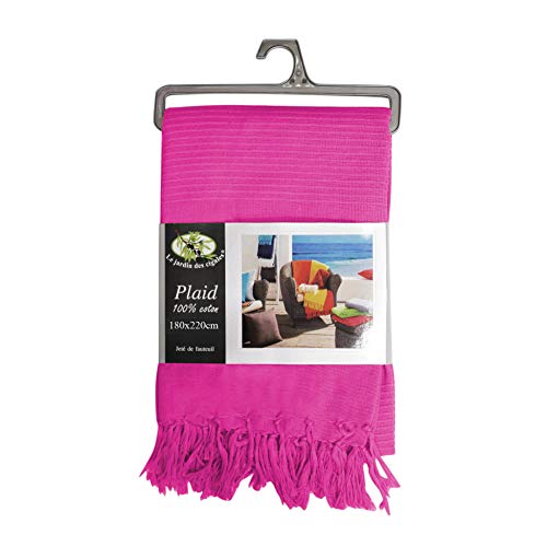 Nuances Du Monde  - 3006696, Colcha De Sofa, 180 X 220 Cm, Lana, Algodón Tejido, Rosa