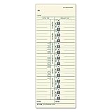 TOPS 1259 Time Card for Acroprint/IBM/Lathem/Simplex, Weekly, 3 1/2 x 9 (Box of 500)