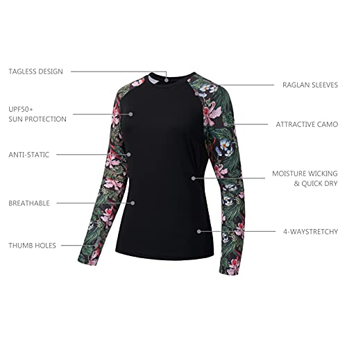 Bassdash - Camiseta de Manga Larga para Mujer con protección Solar UPF 50+ UV para Pesca, Senderismo, Rendimiento - imagen 4