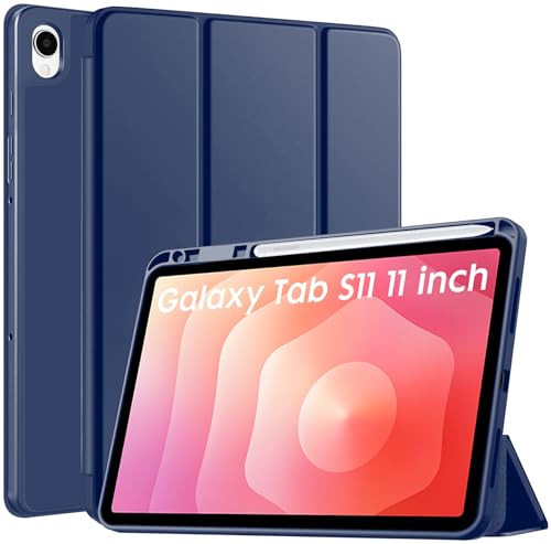 Image of Robustrion Cover Case for Samsung Galaxy Tab S11 11 inch Cover with [S-Pen Holder], Flip Cover Case for Samsung S11 Tablet 11 inch [Auto Sleep Wake] - Navy