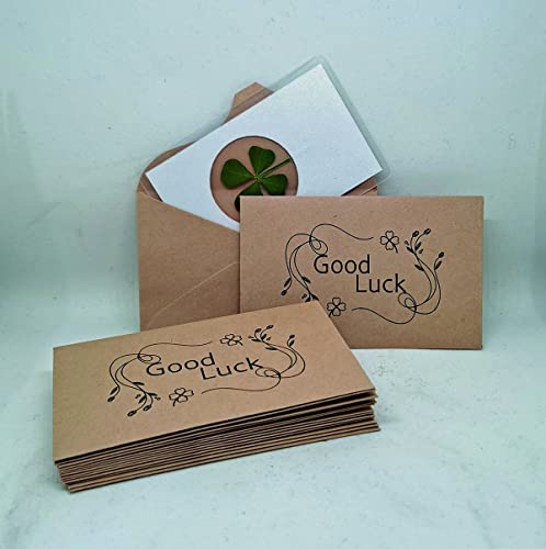Housewarming, Fourleaf Clover Personalized All Occasion Card Greeting, Wedding, Good Luck Charm Lamination, Various Event Anniversaries Busins Card Wallet Case Bookmark (White, Set Of 100) #TOP2