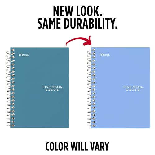 Image of Five Star Spiral Notebook, 1 Subject, College Ruled Paper, 4-3 /8 inch x 7 inch, Small Size, 80 Sheets, Blue (450048CG1)