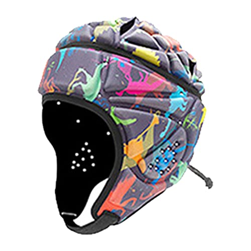 Casque de rugby souple pour jeune (A, taille : M, motif dinosaure)