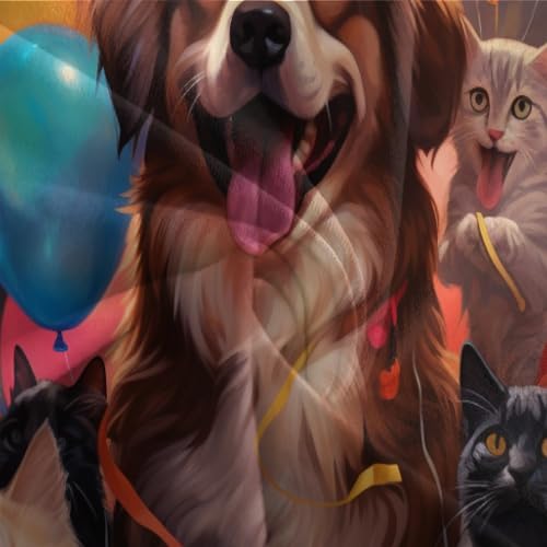 Parure de lit chat et chien microfibre thermorégulatrice housse de couette imprimée 3D - 8