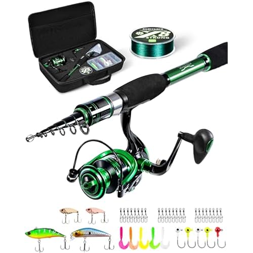 Ghosthorn Telescopic Fishing Rod and Reel Combo,Spinning Travel Kit