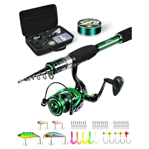 Ghosthorn Fishing Rod and Reel Combo, Graphite Telescoping Fishing Pole Collapsible Portable Travel Kit with Carrier Bag for Freshwater Fishing Gift for Men