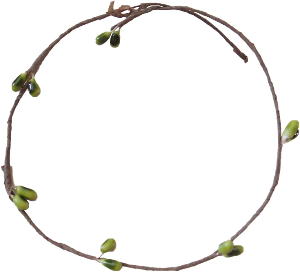 100pcs Floral Wire with Flower Bud 40cm(15.75") Iron Wire for Artificial Flowers DIY Wreath Decorative Branches,Green