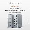 HyperDrive USB-C & Thunderbolt 4 GEN2 15-in-1 Docking Station for MacBook, iPad, PC - HDMI or DP, Up to 3 Extended Displays, High-Speed USB Data Transfer