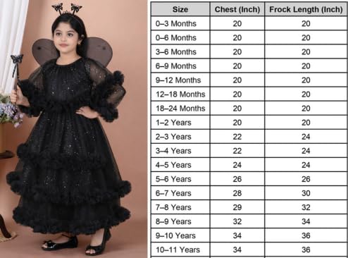 Image of Girls Glitter Tulle Tiered Gown with Butterfly Wings, Ruffle Detail, Fairy Costume Dress