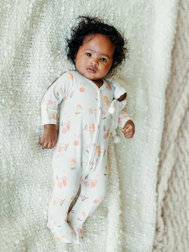Under the Nile Organic Cotton Snap Front Footie - Cherry Picking - 0-3 Months2