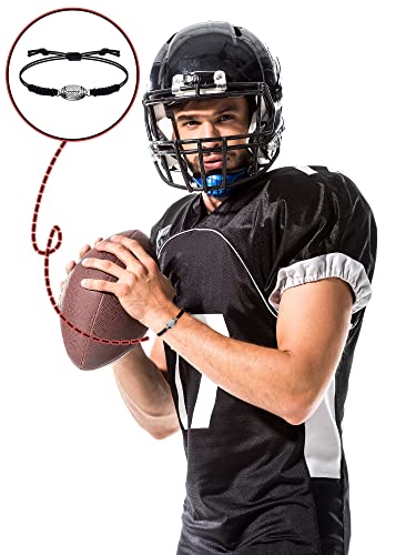 Hicarer 20 Pieces Football Bracelets Adjustable Football Charm Bracelets Football Gifts For Boys Girl Women Men Teens Most Sport Team Players (Black, White) #TOP6