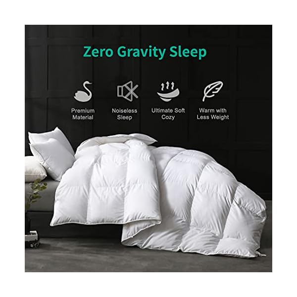 APSMILE Goose Feathers Down Comforter Queen Size, Hotel Collection All