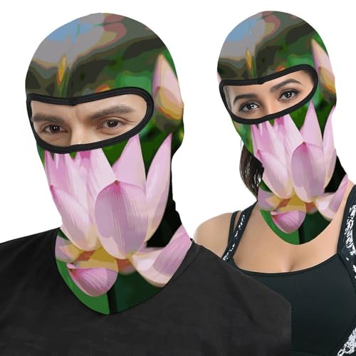 Pasamontaña térmico para hombre y mujer con estampado de loto, máscara facial para esquí, motocicleta y clima frío miniatura 1