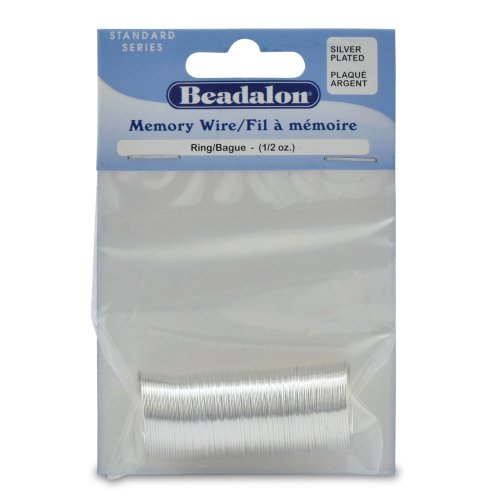 Beadalon 347B-010 Silver Plated Memory Wire Ring, 1/2-Ounce/Pkg, Approximately 99 Loops