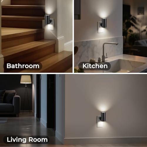 Image of TSEXES Night Light Plug in Wall with Motion Sensor,5000K Daylight, 2 Pack | Motion Activated & Dusk to Dawn Sensor,Dimmbale, 5-300LM Adjustable Brightness, For Kitchen, Hallway, Bedroom, Stairs