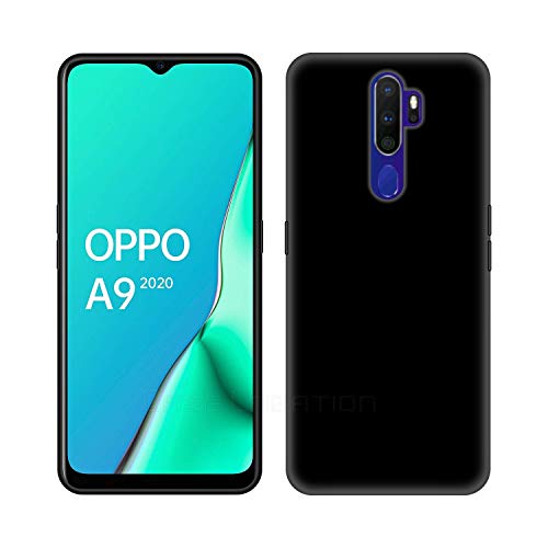 Image of Case Creation Luxurious OG Series for A9 2020 Case Cover,Anti-Dirty Slim Case Frosted Matte Cute Candy TPU Raised Bezel (Splash of Color) Back Cover for Oppo A9 2020 -Black