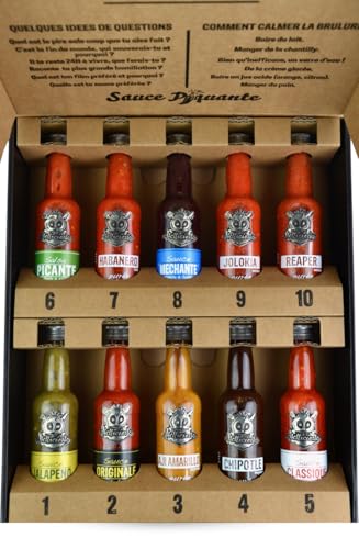 Challenge box 10 sauces piquantes françaises Hellicious - de 5 000 à 1 000 000 sur l'échelle de Scoville