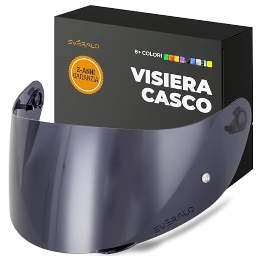 Everalo Visiera Compatibile con Agv K1 - K1s - K3sv - K5 - K5s - S4sv - Horizon - Skyline - Strada - Stealth sv - Compact - GT-2 - Visiera Casco Pinlock Ready (Dark Fume')